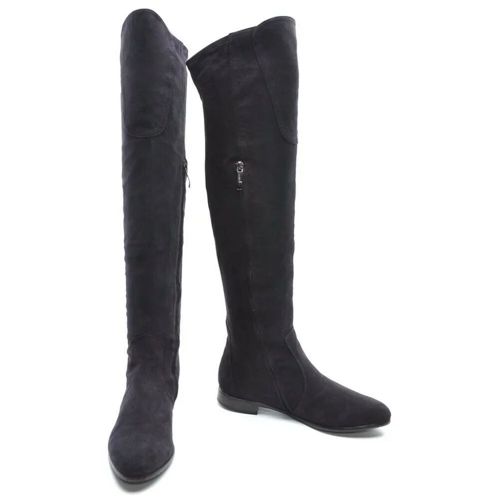 R & Renzi Plum Suede Over the Knee Riding Zip Boots 37
